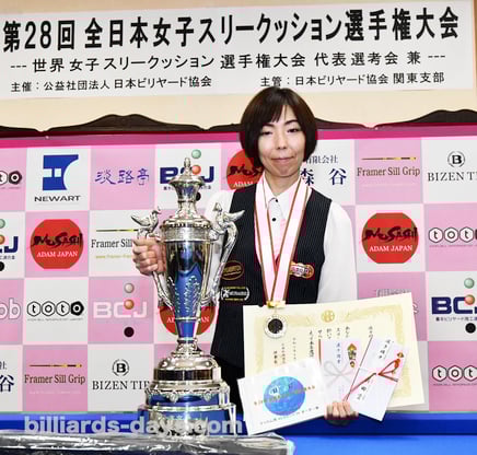 Yuko Nishimoto won 2021 All Japan Ladies 3 cushion Championships (3 times).