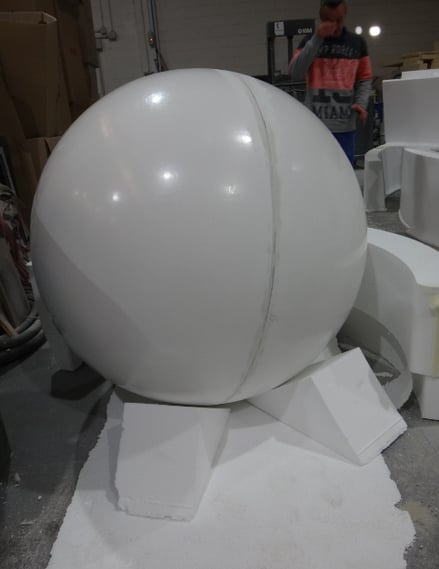 fiberglass sphere 110 cm diameter, Glassfasser Kugel 110 cm Durchmesser