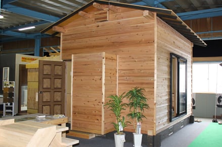 展示場に設置された「茶室」