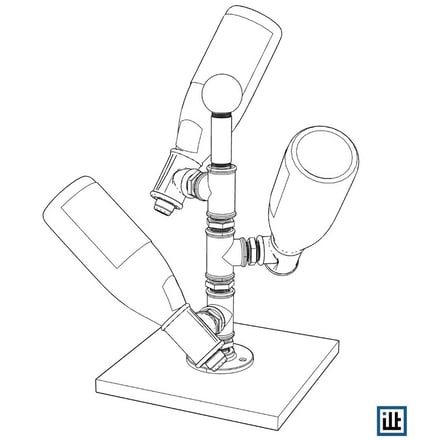 DIY Bauplan für einen Weinflaschen-Ständer aus Temperguss Fittings Metall