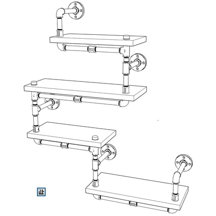 DIY Bauplan Wandregal aus Temperguss Rohren und Fittings