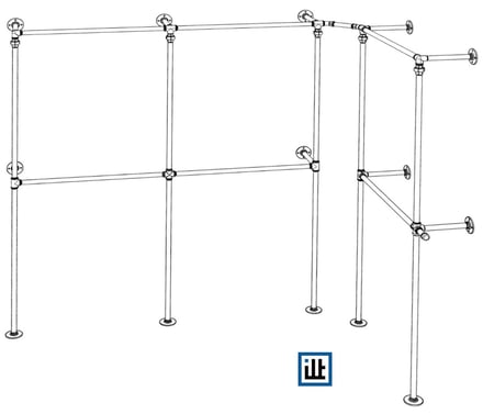 DIY Bauplan für Eck-Kleiderschrank aus Rohren / Temperguss