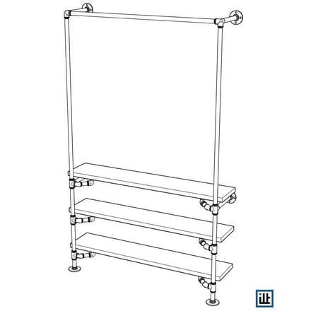 Bauplan DIY Kleiderstange aus Rohren mit Regal - Rohrmöbel Bauplan