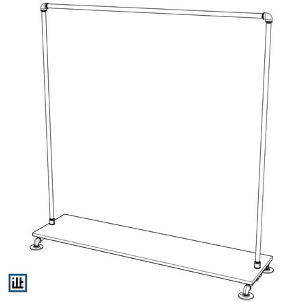 DIY Bauplan freistehende Kleiderstange aus Rohren mit Ablage