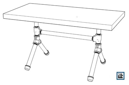 Bauplan für Beispielltisch aus Rohren DIY Tischgestell