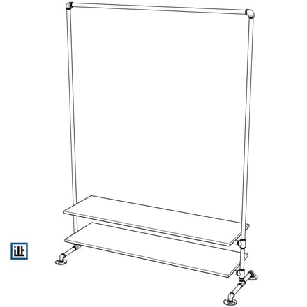 DIY Bauplan Kleiderständer aus Rohren und Temperguss mit Ablage