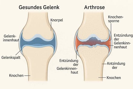Arthroseprozess im Kniegelenk (Schaubild) - COPV Berlin