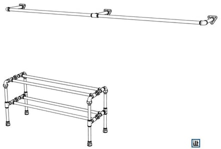DIY Bauplan für Rohr-Garderobe mit Kleiderstange und Wandregal / Kindergarderobe 