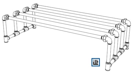Bauplan für ein Schuhregal aus Rohren DIY Anleitung