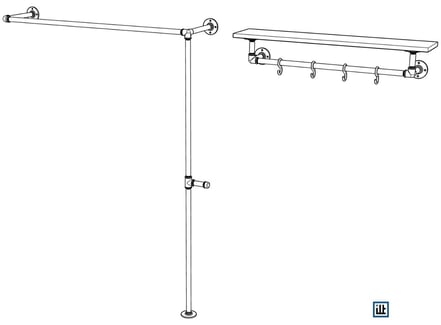 DIY Bauplan für Rohr-Garderobe mit Kleiderstange und Wandregal / Kindergarderobe 