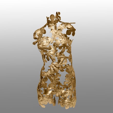 Bronze gold plated sculpture by Sanne Bernhart