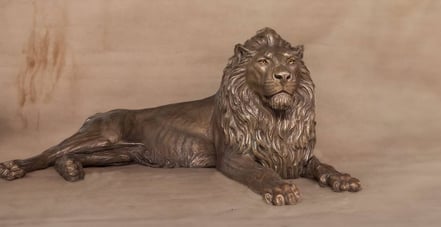 Bronze lion, life size