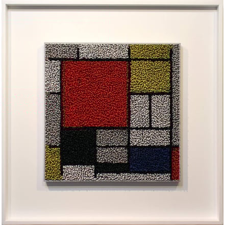 We are Mondrian, plastic figurines, 97 x 97 cm.