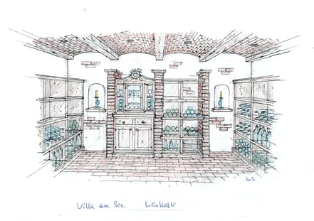 Ansichtszeichnung Weinkeller