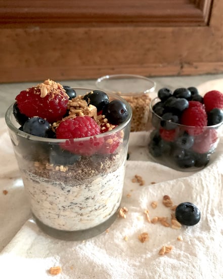Haferflocken Griesbrei Vanille Fruechte