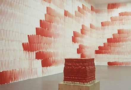 CHRISTIAN STOCK, Würfelbild Rot Dezember 1983 – März 1988, Acryl / Leinwand, 25x25x25cm, seit November 2002 in der Ghirlandaio Collection Ltd.