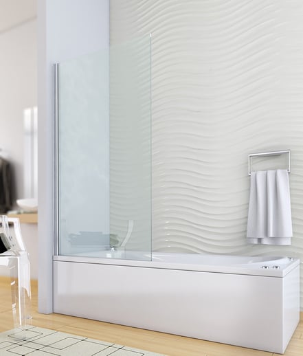 Mampara de bañera abatible (cristal transparente) en MAMPATEC (Murcia)