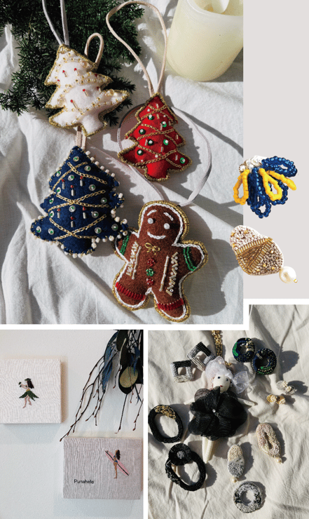 wish you holidays オーナメント・刺繍パネル・アクセサリーの販売/Punahele