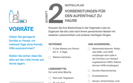 Auszug aus dem Notfallplan von Alertswiss 