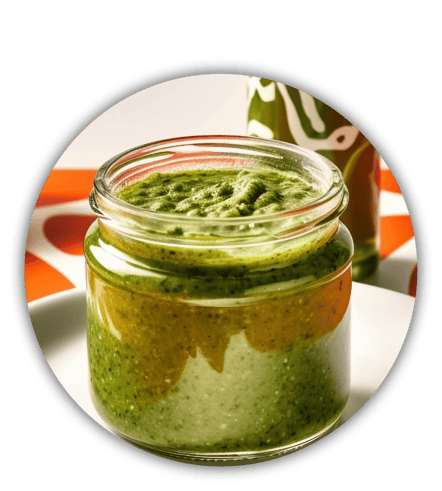 Rezept; Pesto; Petersilie; Knoblauch; Dip; Braten; Würzgrundlage; Saucen; geräuchert; Frankreich; Nordfrankreich; Knobi, Knolle; Kibu; Kibü; KibüWürze