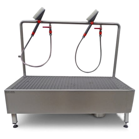 Boot washer with hand brushes