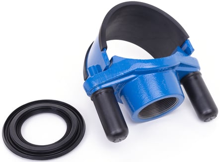 Anbohrschelle mit Innengewinde und Nirobandbügel für diverse Medien und unterschiedliche Rohrleitungsmaterialien