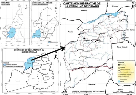 Carte administrative de Dibang