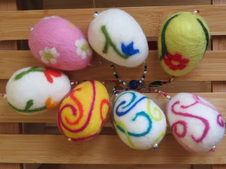 v.li.: Tulpenzeit, Daisy, Glöckchen, Blütenspiel, Wirbelwind rosa, blau und gelb