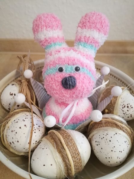 Kaninchen aus Socken genäht ... Ostern 2017 