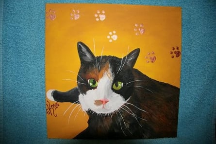 Portrait von Iris ihrer Mausi nach Fotovorlage