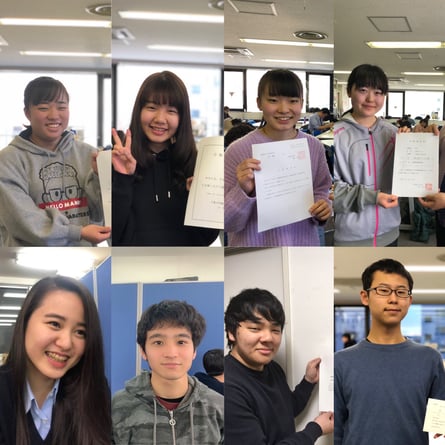 写真は、部活をやって今年志望校を見事にゲットしたKJ生たちの一部（クリックで詳細）