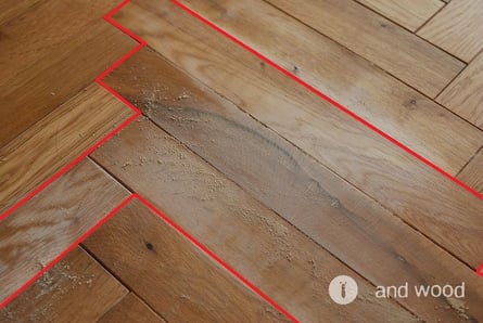 無垢フローリング 補修方法 andwood アンドウッド ヤスリをかける箇所