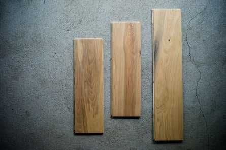 ドライペイント オーク フローリング パテ埋めの様子 アンドウッド 2