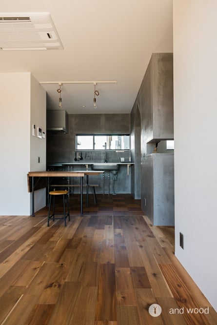 アカシア ユニ 120幅 施工写真 無垢フローリング アンドウッド andwood