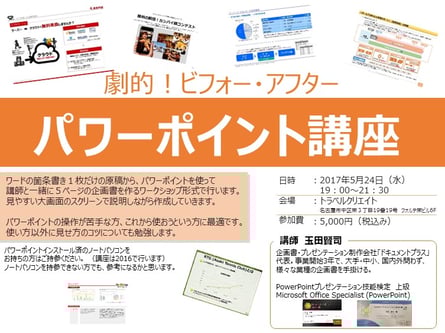 大好評「劇的ビフォーアフター　パワーポイント講座」開催決定！