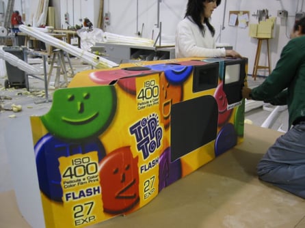 Camara Fotográfica Desechable Gigante, reclamo Audiovisuales