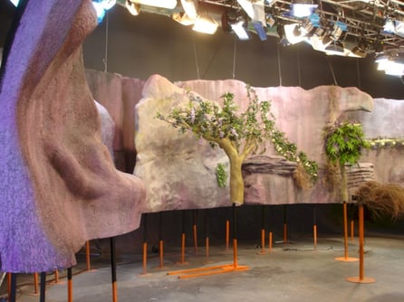 Escenografía para rodaje de 120 capítulos de Real Pets, muñecos manipulados