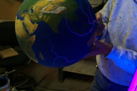 Modelo de placas tectónicas y fallas terreste, para una exposición en el Centro de Atrobiología / INTA astrobiología en el INTA