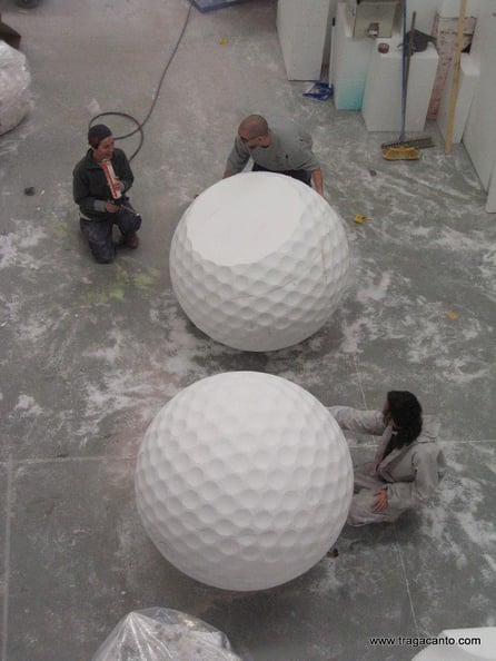 Pelota de Golf gigante, 110 cm , como reclamo en stand ferial