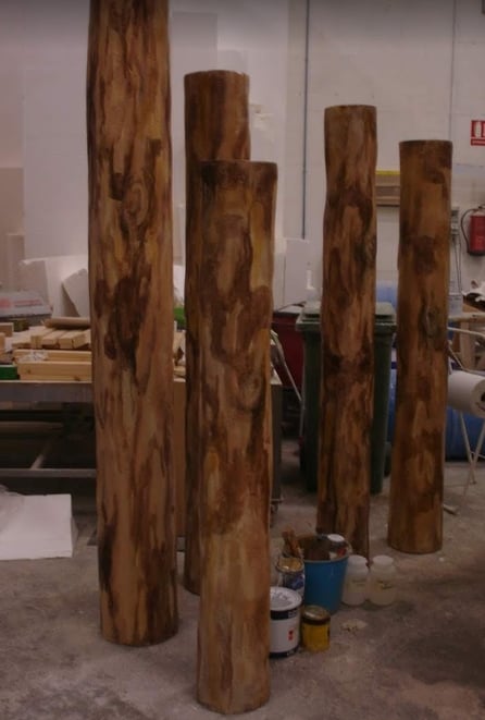 Troncos para forrar vigas de metal