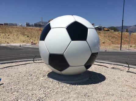 Fussbal Skulptur, Giant Football sculpture fiberglass