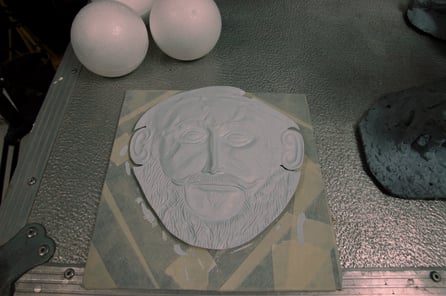 Mascara de Agamenon. Atrezzo especial para rodaje cine.