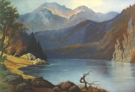 Telón de fondo escenográfico pintado a mano 5 x 8 m, para Sultanato de Omán