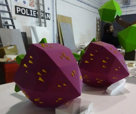 Fresas Low Poly poligonales