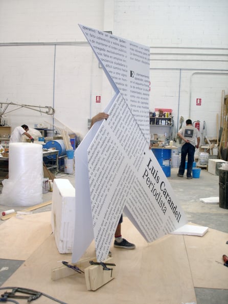 Pajarita Gigante, exposición sobre Carandell, librería Blanquerma