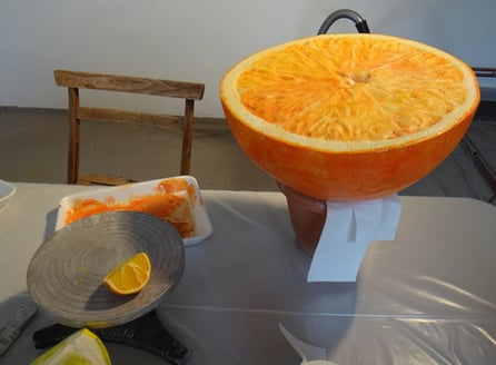 Naranja Gigante como Reclamo para Escaparate