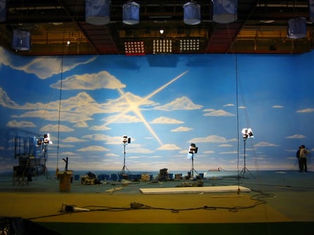 Ciclorama pintado en Plató, Spot Coca-Cola