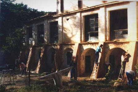 Construcción de Contrafuertes de Piedra, Ficticios en el Monasterio de Lupiana, Rodaje: La Celestina