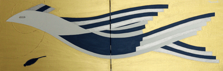 HOUOU 4   820mm*273mm   P6*2   2024 acrylic on canvas, wood