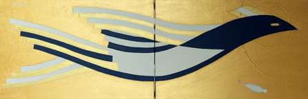 HOUOU 3   820mm*273mm   P6*2   2024 acrylic on canvas, wood